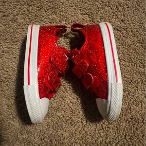 Girls Glitter Red Chucks